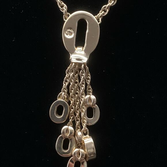 Vintage St. John Gold Plated Dangling Charm Lariat Pendant Necklace Signed - Picture 7 of 10